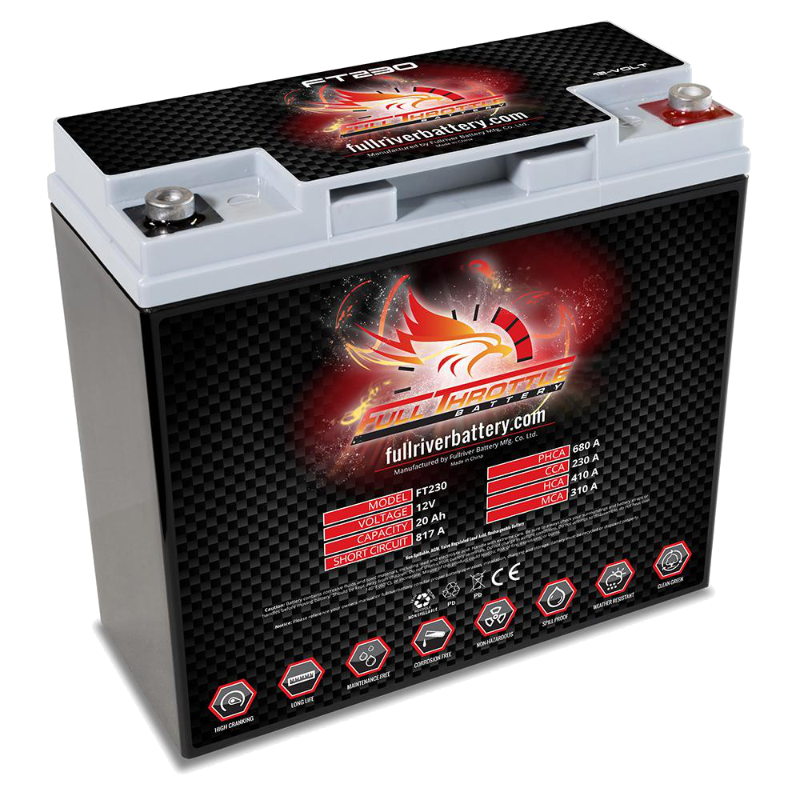 BATTERIE RACING FULLRIVER AGM PLOMB PUR (FT230)12 V 230 CCA