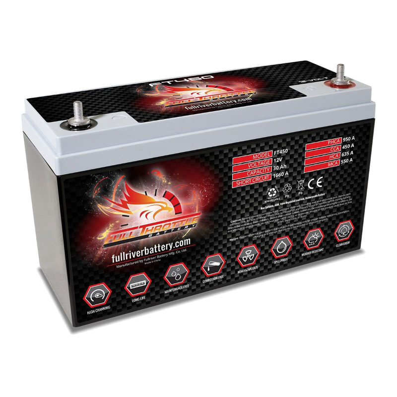BATTERIE FULLRIVER AGM PLOMB PUR (FT450)12 V 450 CCA