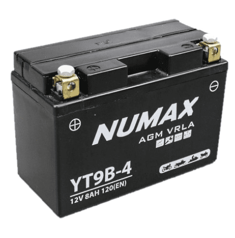 BATTERIE NUMAX MOTO (YT9B-4)AGM 12 V 8 AH 120 (EN)+G