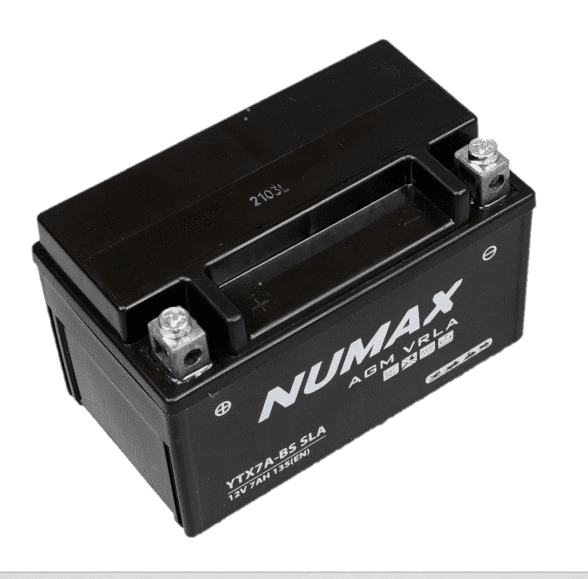 BATTERIE NUMAX MOTO (YTX7A-BS SLA)AGM 12 V 7 AH 135 (EN)+G