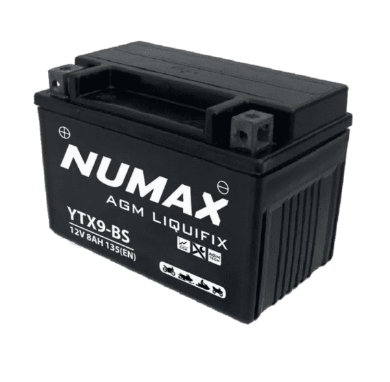 BATTERIE NUMAX MOTO (YTX9-BS SLA)AGM 14 V 8 AH 135 (EN)+G