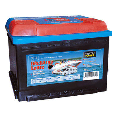 BATTERIE TECHPOWER DÉCHARGE LENTE (T81)12 V 80 AH +D 600 (EN)