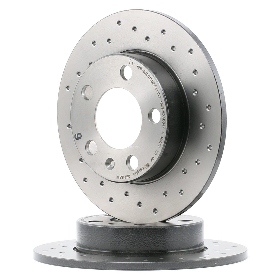 Disques de frein arrière ventilés perforés BREMBO XTRA pour VAG - BR 08.7165.1X
