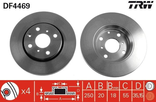Disques de frein avant - DF4469
